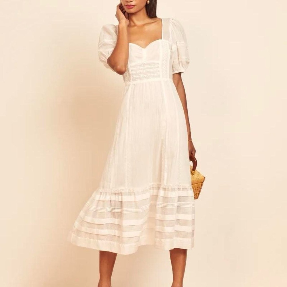 Elegant White Midi Dress